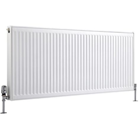 Hudson Reed – Radiateur horizontal à panneaux type 21 – 60 x 140 cm – Acier blanc – Puissance 2378W – Garantie 10 ans – Pour espaces limités
