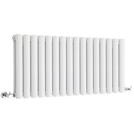 Hudson Reed – Radiateur horizontal compact 40 x 100cm – Acier blanc RAL 9016 – Puissance 1052W – Conçu pour chauffage central – Garantie 20 ans