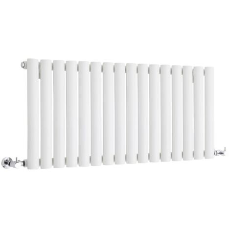 Hudson Reed – Radiateur horizontal compact en acier blanc 40 x 100 cm – Puissance 691W – Conçu pour chauffage central – Garantie 20 ans