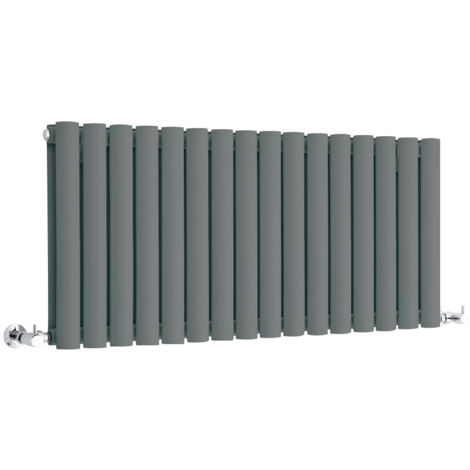 Hudson Reed – Radiateur horizontal compact en acier anthracite 40 x 100cm – Puissance 1052W – Pour chauffage central – Garantie 20 ans