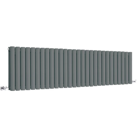 Hudson Reed – Radiateur horizontal compact en acier anthracite 40 x 164,7 cm – Puissance 1733W – Conçu pour chauffage central – Garantie 20 ans