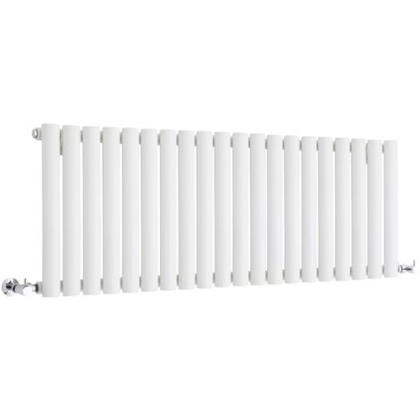 Hudson Reed – Radiateur horizontal compact en acier blanc 40 x 118cm – Puissance 813W – Conçu pour chauffage central – Garantie 20 ans