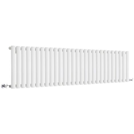 Hudson Reed – Radiateur horizontal compact en acier blanc 40 x 164,7 cm – Puissance 1138W – Conçu pour chauffage central – Garantie 20 ans