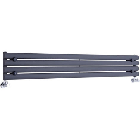Hudson Reed – Radiateur horizontal en acier anthracite 23,6 x 160 cm – Puissance 518W – Pour chauffage central – Garantie 20 ans