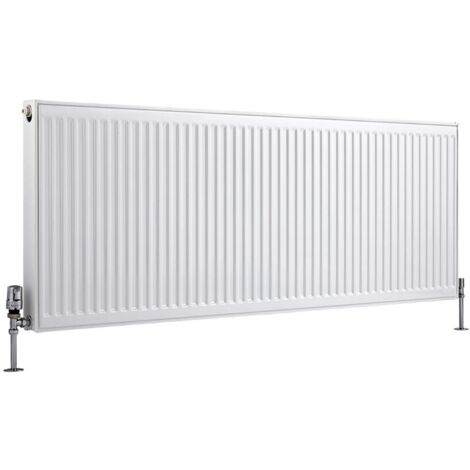 Hudson Reed – Radiateur horizontal en acier type 21 – 60 cm H x 160 cm L – Puissance 2718W – Finition blanche RAL 9016 – Garantie 10 ans