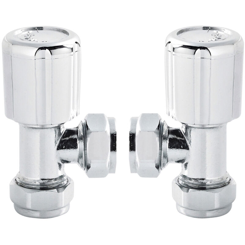 Hudson Reed Angled Radiator Valves Pair - Chrome