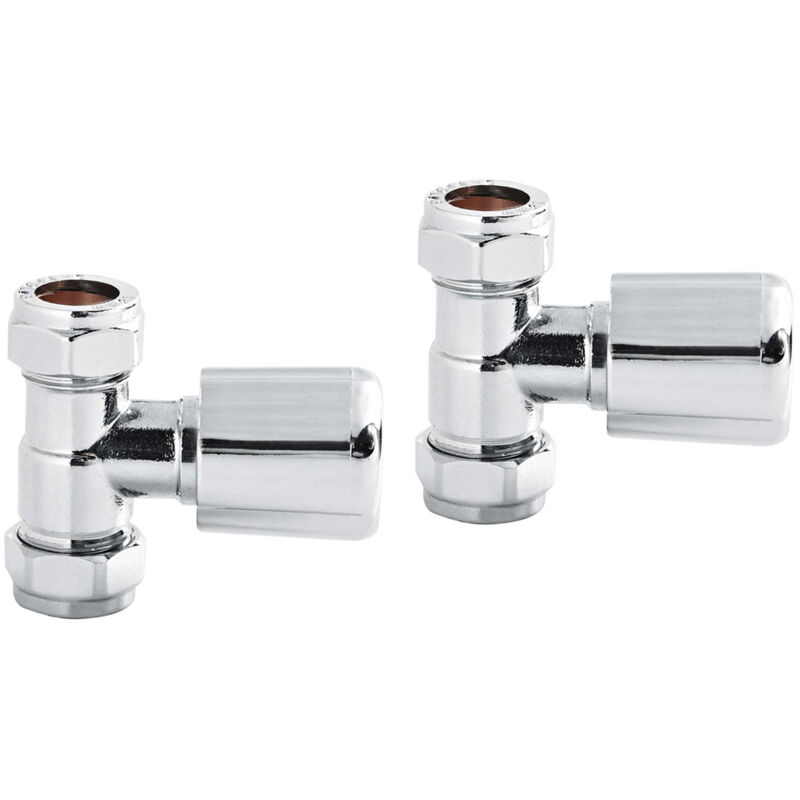 Hudson Reed Straight Radiator Valves Pair - Chrome