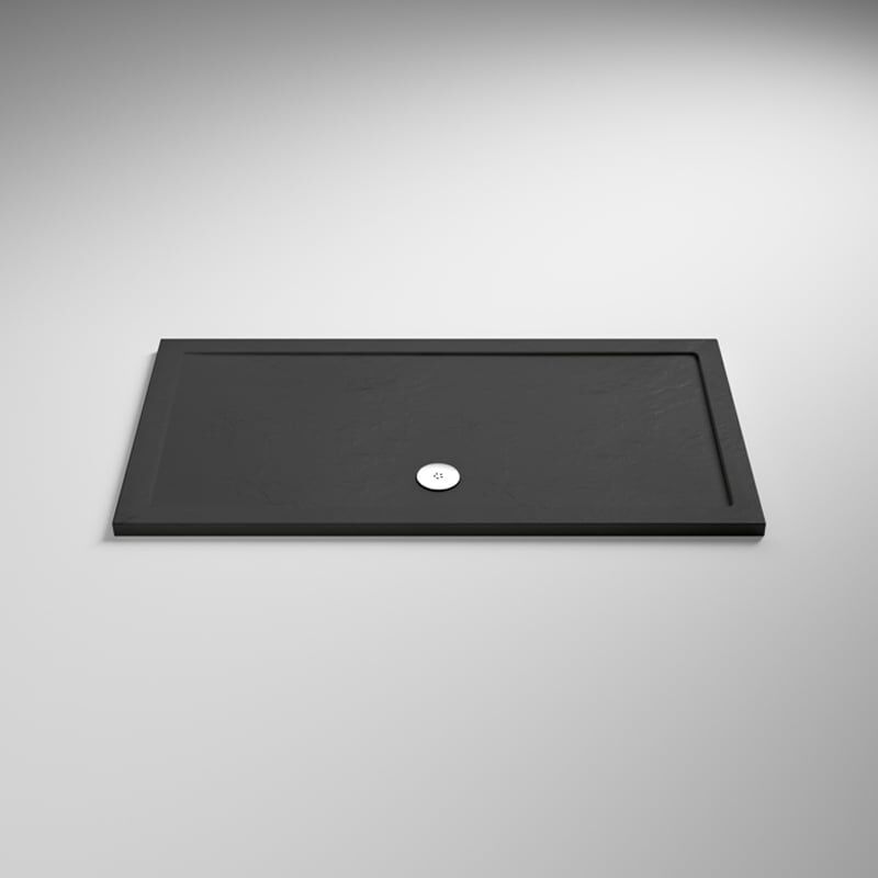 Nuie - Pearlstone Grey Slate Effect Rectangular Shower Tray 1800mm x 800mm