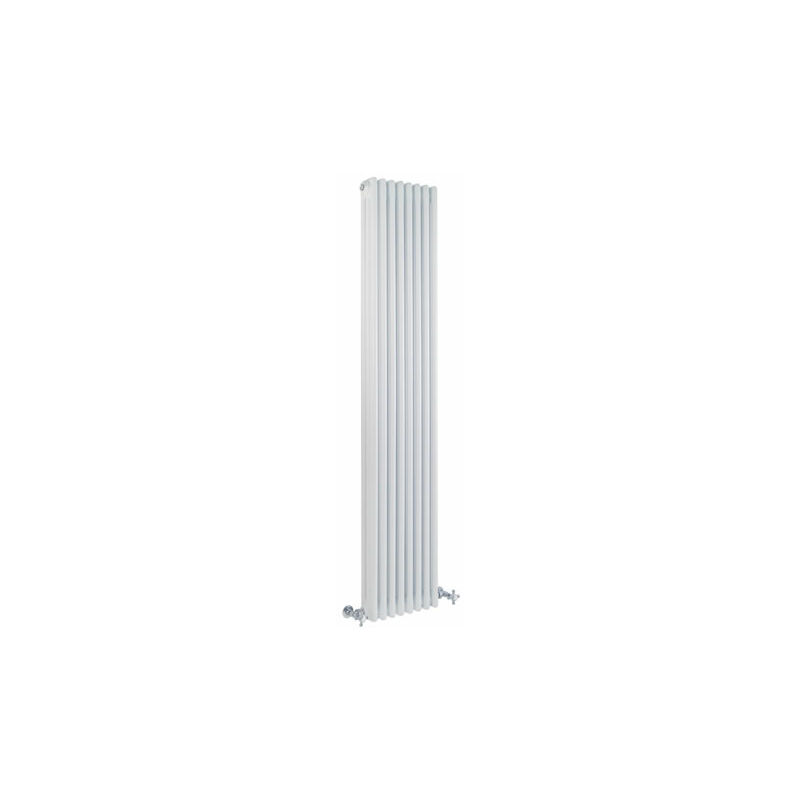 Regent Radiatore Termoarredo di Design Verticale In Stile Ghisa - Termosifone Con Finitura Bianca - 3 x 8 Colonne - 1558W - 1800 x 380 x 100mm