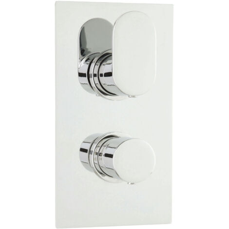 Hudson Reed Reign Chrome Twin Concealed Thermostatic Shower Valve with 1 Outlet - REI3610