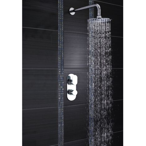 Hudson Reed Reign Round Concealed Shower Mixer with Fixed Head - Chrome