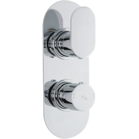 Hudson Reed Reign Round Concealed Shower Valve with Diverter Dual Handle - Chrome
