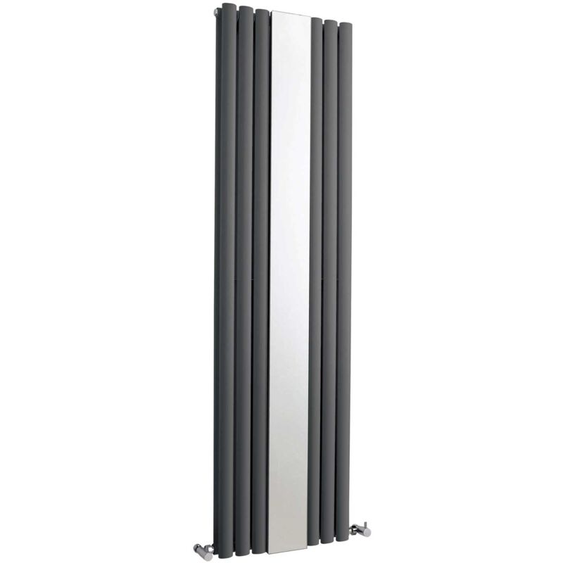 Revive Double Designer Vertical Radiator Mirror 1800mm H x 499mm W Anthracite - Hudson Reed