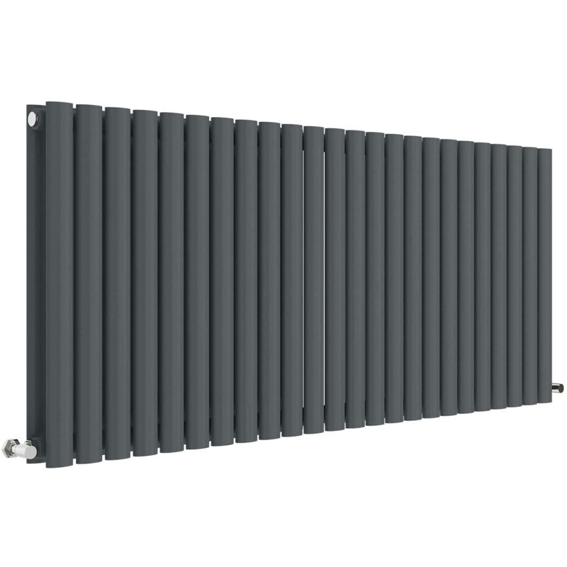 Image of Hudson Reed - Revive Double Designer Horizontal Radiator 600mm h x 1398mm w - Anthracite