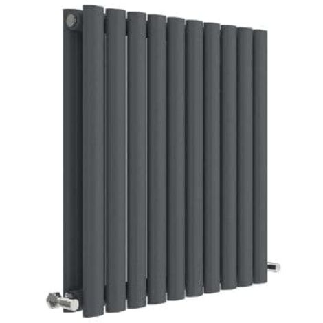 Hudson Reed Revive Double Designer Horizontal Radiator 600mm H x 586mm W - Anthracite