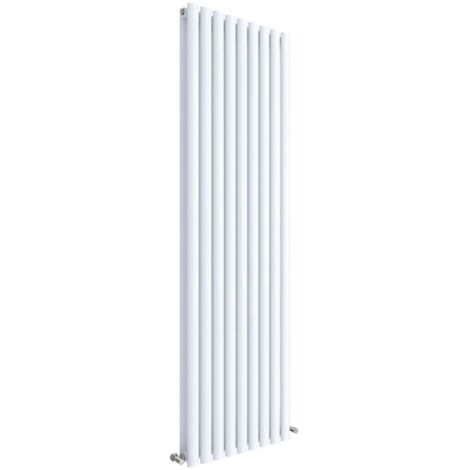 Hudson Reed Revive Double Designer Vertical Radiator 1800mm H x 528mm W - High Gloss White