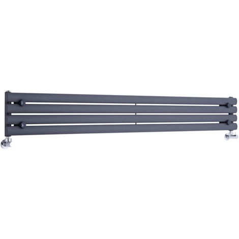 Hudson Reed Revive Radiatore Termoarredo di Design Orizzontale Moderno - Termosifone Con Finitura In Antracite - Design a Colonna Ovale - 236 x 1780 x 56mm - 647W - Riscaldamento ad Acqua Calda