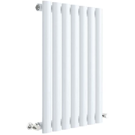 Hudson Reed Revive Single Designer Horizontal Radiator 600mm H x 412mm W - High Gloss White