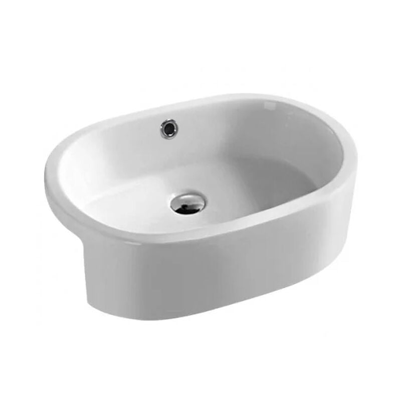 Hudson Reed - Semi Recessed Basin 570mm Wide - 0 Tap Hole