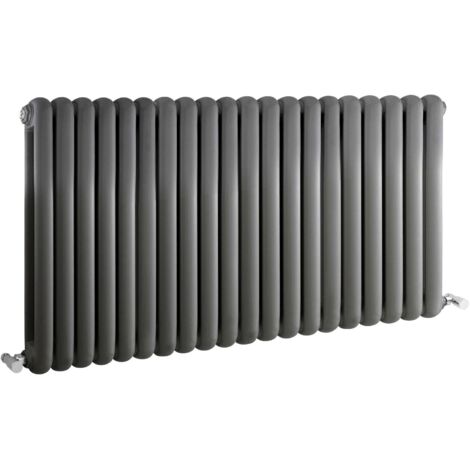 Hudson Reed Salvia Double Designer Horizontal Radiator 635mm H x 1210mm W - Anthracite