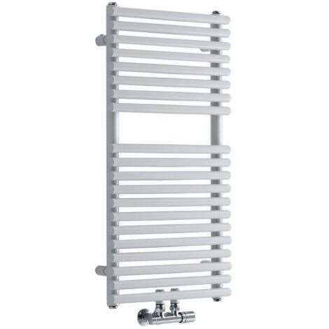 Hudson Reed – Sèche-serviette électrique blanc 83,5 x 40 cm – Puissance 304W – Raccordement chauffage central – Acier – Garantie 10 ans