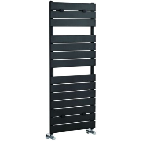 Hudson Reed – Sèche-serviettes eau chaude anthracite 121,3 cm x 50 cm x 4,5 cm – Puissance 489 Watts – Acier époxy haut de gamme – Conçu pour chauffage central