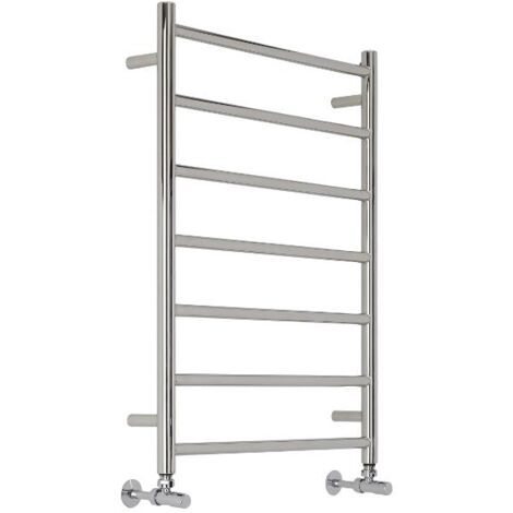 Hudson Reed – Sèche-serviettes eau chaude en acier inoxydable – 60 x 80 cm – 7 barres plates – Puissance de chauffe supérieure aux produits chromés
