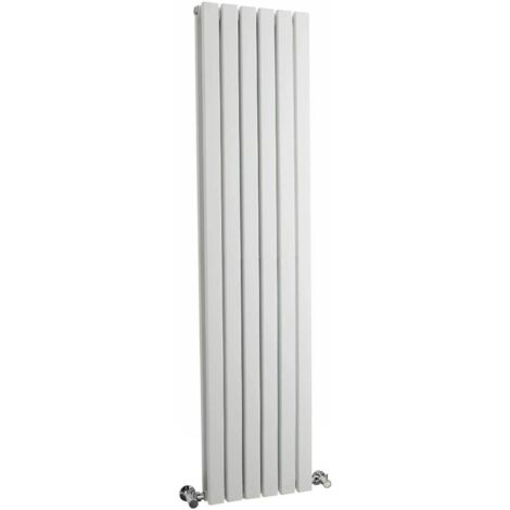 Hudson Reed Sloane Double Designer Vertical Radiator 1500mm H x 354mm W - Satin White