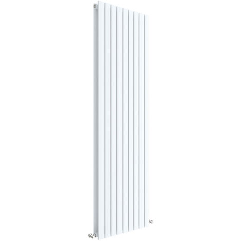 Hudson Reed Sloane Double Designer Vertical Radiator 1800mm H x 528mm W - Satin White
