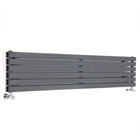 Hudson Reed Sloane – Radiateur Design Horizontal – Anthracite – 35.4 x 178cm Double Rang