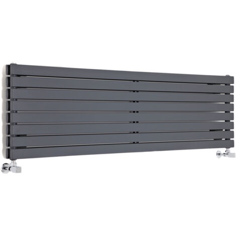 Hudson Reed Sloane – Radiateur Design Horizontal – Anthracite – 47.2 x 160cm Double Rang