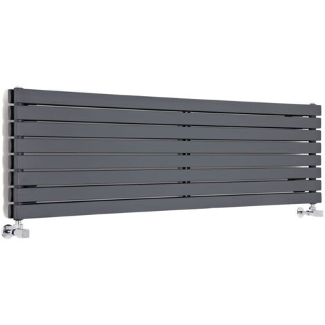 Hudson Reed Sloane – Radiateur Design Horizontal – Anthracite – 47.2 x 178cm Double Rang