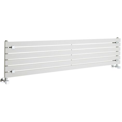 Hudson Reed Sloane – Radiateur Design Horizontal – Blanc – 35.4 x 160cm