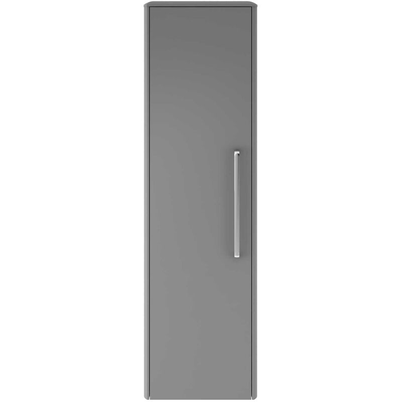 Solar Wall Hung Tall Storage Unit 350mm Wide - Cool Grey - Hudson Reed