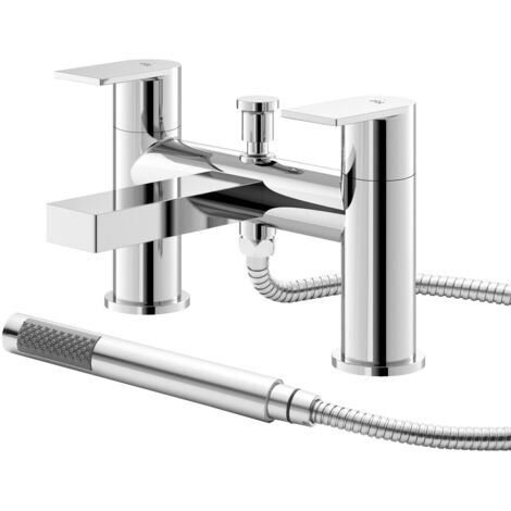 Hudson Reed Sottile Bath Shower Mixer Tap Pillar Mounted - Chrome