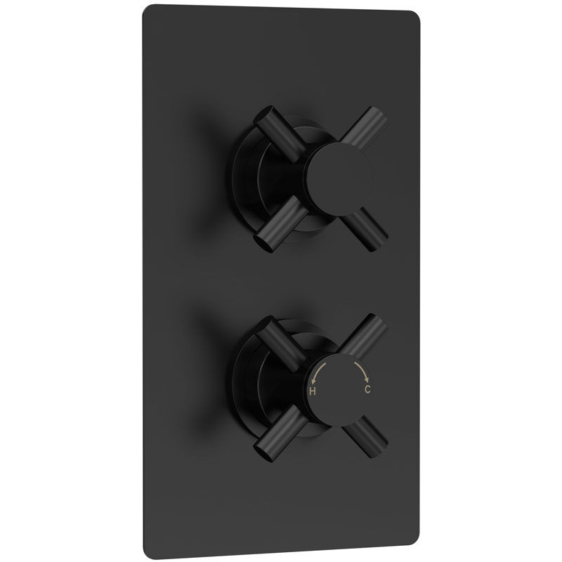 Hudson Reed - Tec Crosshead Concealed Shower Valve Dual Handle - Matt Black