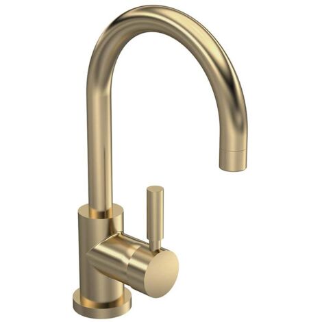 Hudson Reed Tec Lever Brushed Brass Side Action Mono Basin Mixer Tap - PN880