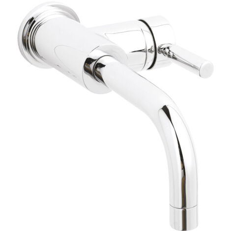 Hudson Reed Tec Lever Chrome Side Action Wall Mounter Basin Mixer Tap - PN381