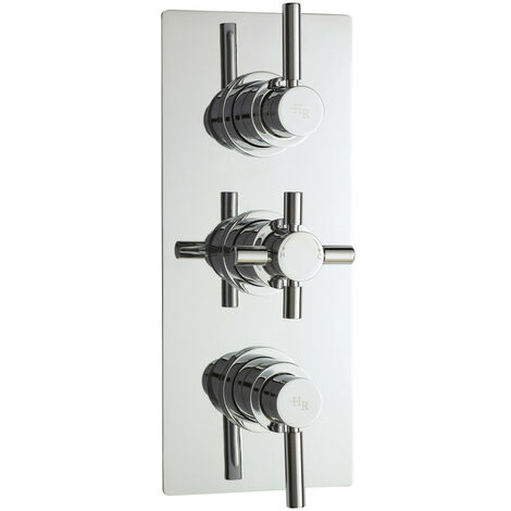 Hudson Reed Tec Pura Plus Triple Thermostatic Valve Rectangular Plate - A3003