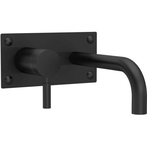 Hudson Reed Tec Single Lever Basin/Bath Filler Tap Wall Mounted - Matt Black