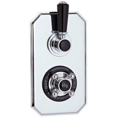 Hudson Reed Topaz Black Twin Concealed Shower Valve with Diverter