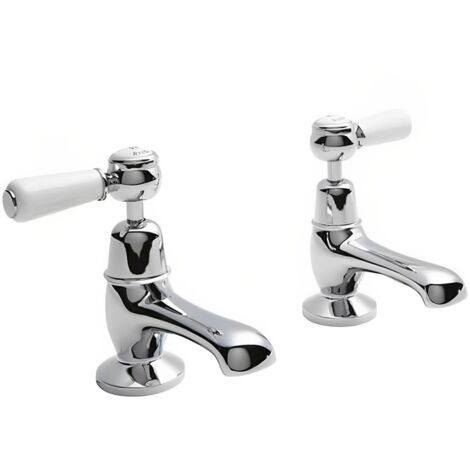 Hudson Reed Topaz Lever Basin Taps Pair - Chrome