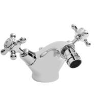 Hudson Reed Topaz White Crosshead Mono Bidet Mixer with Dome Collar - BC306DX
