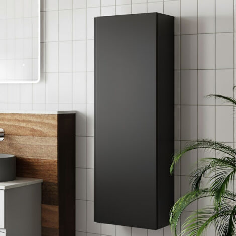 Hudson Reed Urban Wall Hung Tall Storage Unit 400mm Wide - Satin Anthracite