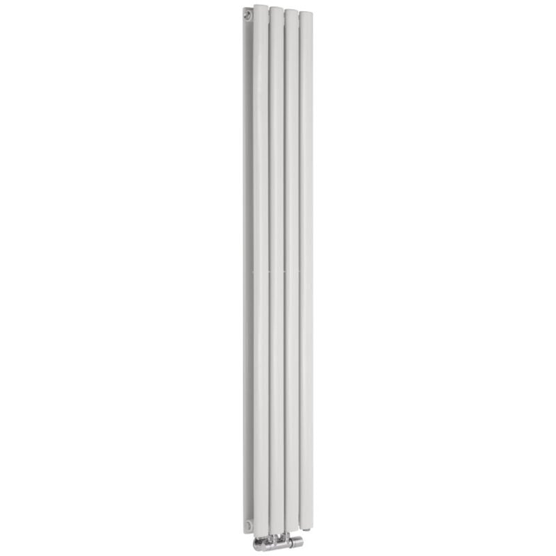 Hudson Reed Vitality Caldae – Radiateur Design Vertical – Raccordement Central – Blanc – 160 x 23.6cm Double Rang