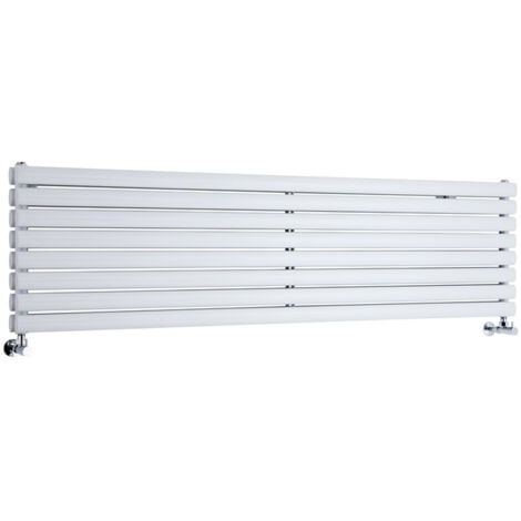 Hudson Reed Vitality – Radiateur Design Horizontal – Blanc – 47,2 x 178cm Double Rang