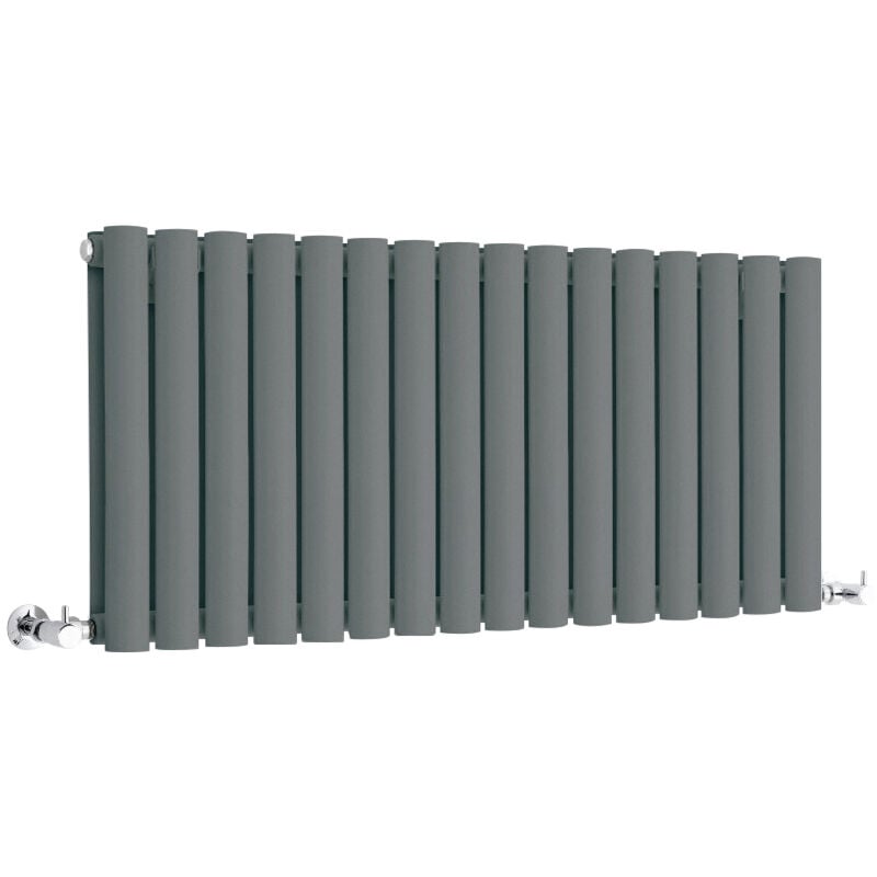 Vitality – Radiateur Design Horizontal Compact – Anthracite – 40 x 100cm Double Rang - Hudson Reed