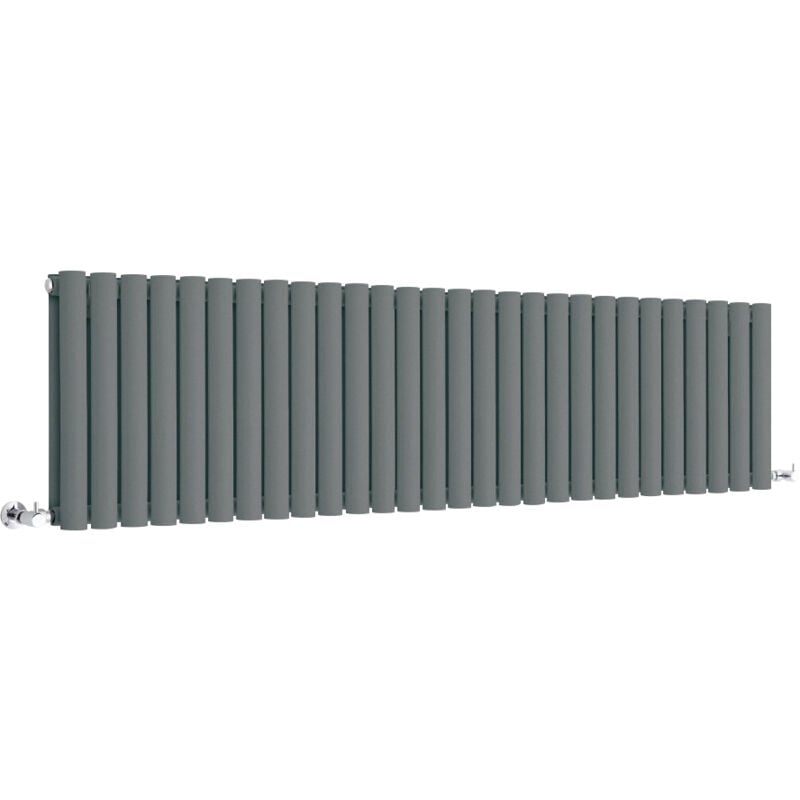 Hudson Reed - Vitality – Radiateur Design Horizontal Compact – Anthracite – 40 x 164.7cm Double Rang