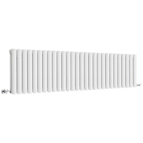 Hudson Reed Vitality – Radiateur Design Horizontal Compact – Blanc – 40 x 164.7cm Double Rang