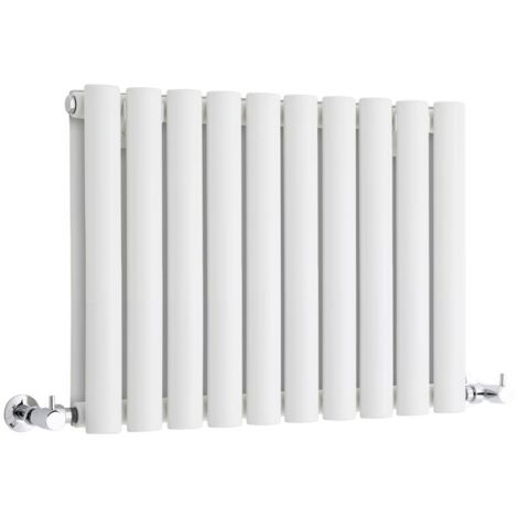 Hudson Reed Vitality – Radiateur Design Horizontal Compact – Blanc – 40 x 59.5cm Double Rang